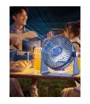 Ventilator 2in1, de Masa/de Perete, Incarcare USB, 3.7 V, 4.5 W, 1200 mAh, 17.5 x 17 x 7.6 cm, Albastru Fumuriu