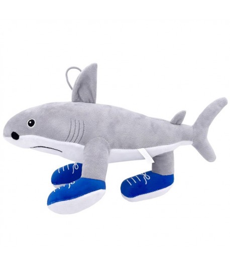 Plus Italian Brainrot,  Rechin cu Picioare Tralalero Tralala, Jucarie Moale pentru Copii, 35 x 24 cm, Gri