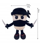 Plus Italian Brainrot,  Ninjolino Tagliaspada, Jucarie Moale pentru Copii, 35 x 17 cm, Albastru inchis