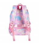 Ghiozdan scoala Mesco cu penar inclus, 4 compartimente, Roz/Multicolor, 44 x 32 x 16 cm