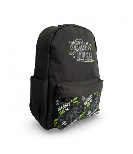 Ghiozdan 16", 2 compartimente, Model Game Over