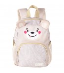 Ghiozdan gradinita Mesco 2 compartimente, Model Urs, Crem, 30 x 20 x 12 cm