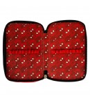 Penar textil scoala, 3 compartimente, Spider-Man, Negru, 20 cm