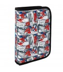 Penar textil scoala, 1 compartiment, Spider-Man, Negru, 20 cm
