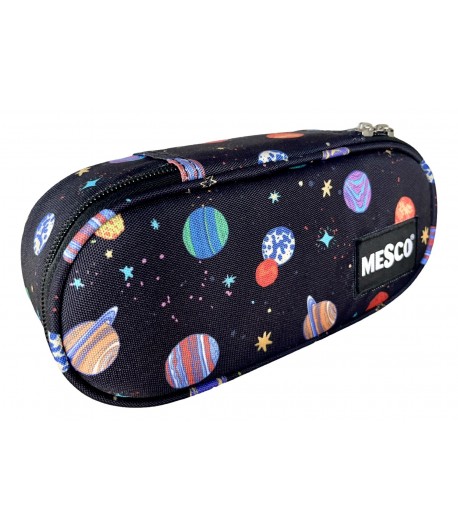 Penar textil Planete, 1 fermoar, 2 compartimente si 2 flapsuri, Mesco, 20x10x5 cm