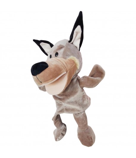 Papusa de Mana pentru Teatru de Papusi,  din Plus, 25 x 10 x 8 cm, Model Lup, Bej