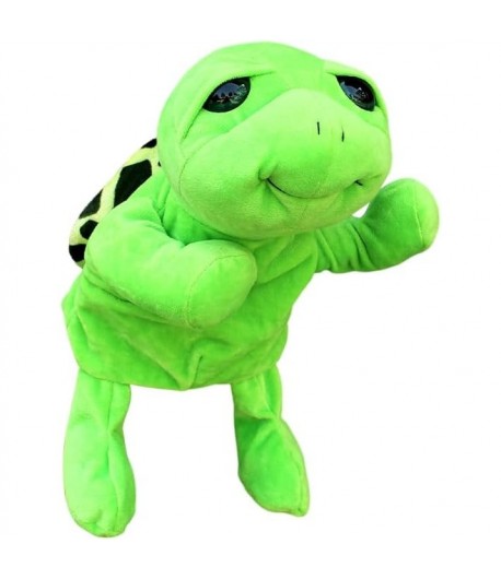 Papusa de Mana pentru Teatru de Papusi,  din Plus, 25 x 10 x 8 cm, Model Broasca, Verde