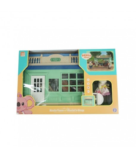 Casa de papusi, magazin cu flori, cu mobilier si figurine