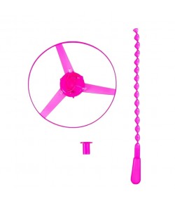 Jucarie Disc Zburator, Distractiv pentru Copii, Aruncator Manual din Plastic, cu Lumini, Roz