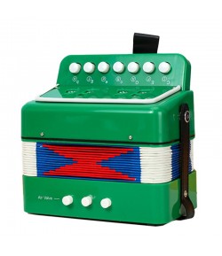 Acordeon Jucarie pentru Educatie Timpurie, 18 x 17 x 10 cm, Verde