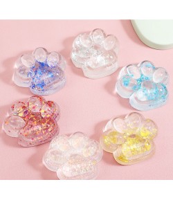 Pinch Family, Model Cat Paw, 6.5 x 7 cm, din Tpr, 4-6 Ani, Model 4 Sclipici, Transparent
