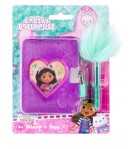 Jurnal din Plush cu lacat si pix pufos, Gabby's Dollhouse, 11 cm, Mov