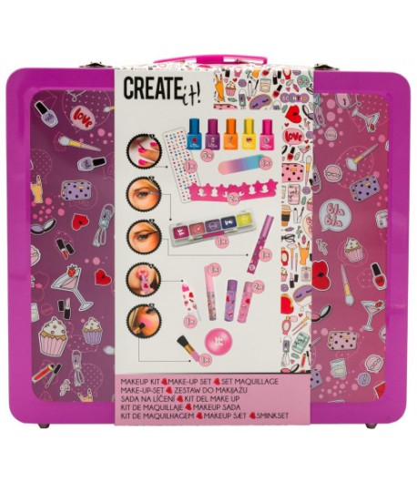 CREATE IT! SET MACHIAJ NEON/GLITTER ÎN CUTIE METALICĂ