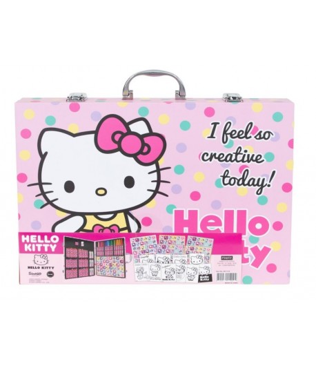 Set de colorat in trusa, Hello Kitty, 137 piese