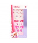 Set creativ pentru manichiura, Stickere, Nail Wrap si pila de unghii, Pentru copii, Multicolor