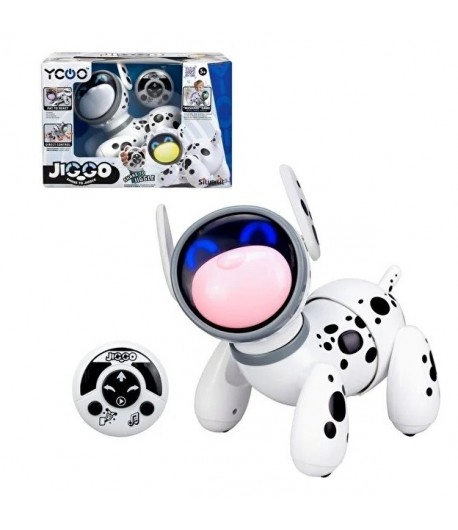 Robot cu Telecomanda Silverlit ,,Jiggo",  Catelus Interactiv cu LED si Sunete pentru Copii