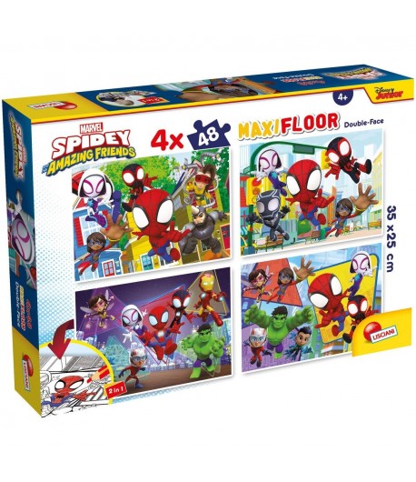 Puzzle de Colorat Lisciani Spidey and His Amazing Friends, 4×48 Piese