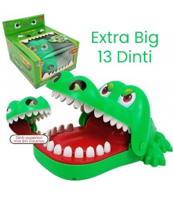 Jucarie interactiva Crocodil Dentist, Joc de Grup/Familie, 13 Dinti, Extra Big 21 x 14.5 x 11 cm, Verde