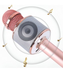 Microfon Karaoke, Bluetooth, Boxa Incorporata, Compatibil cu Orice Smartphone, Acumulator Integrat