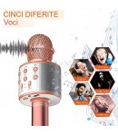 Microfon Karaoke, Bluetooth, Boxa Incorporata, Compatibil cu Orice Smartphone, Acumulator Integrat