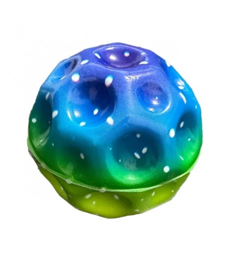 Minge Saltareata Hiperelastica,  Space Moon Ball foarte Elastica, Antistress pentru Copii, Diametru 66 mm, Multicolor Verde