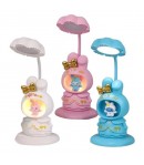 Lampa de Veghe,  cu Ascutitoare de Creioane, 2 Functii de Lumina, de Birou si de Veghe, Model Iepuras, Incarcare USB 10 x 29 cm,