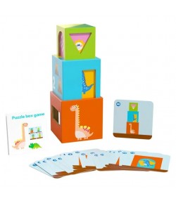 Jucarie de Construit,  Puzzle Box, Blocuri Stivuibile, 4-6 Ani, 5 Cuburi, 48 de Modele de Construit, 1 Manual, 12.8 x 12.8 x 12.