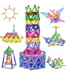 Set 308 Piese Betisoare Magnetice,  din Plastic/Magnet, +3 Ani, Multicolor