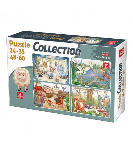 Puzzle educativ cu Animale, 24, 35, 48 si 60 piese pentru copii, Multicolor