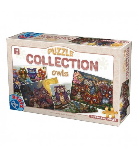 Set 4 puzzle-uri pentru copii, 24, 35, 48 si 60 piese, Multicolor
