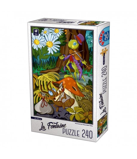 Puzzle educativ, Greierele si Furnica, 240 de piese, Pentru copii, Multicolor