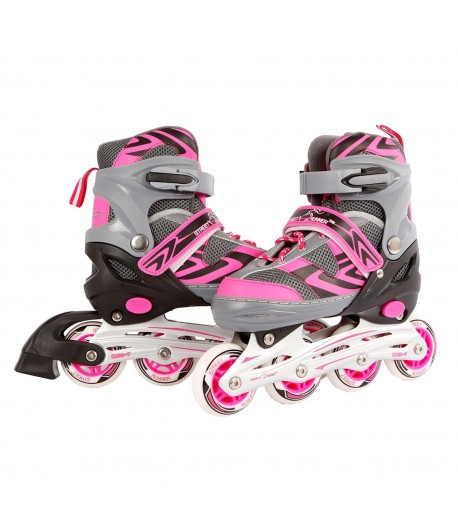 Set role inline Street Rider, Marimea 37-40, Pentru copii, Cadru Aluminiu, Roz/Gri