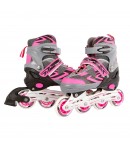 Set role inline Street Rider, Marimea 37-40, Pentru copii, Cadru Aluminiu, Roz/Gri
