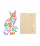 PUZZLE PISICA DIN LEMN, 16 PIESE