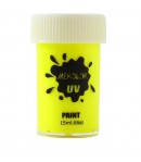 Vopsea pentru Fata si Corp, cu Pigment Fosforescent UV, 15 ml, Galben