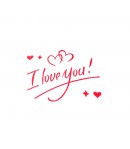 Autocolant I love You, Tematica Iubire, 21x29 cm, Rosu