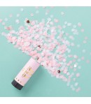 Tun de Confetti, Best Wishes 11 x 4 cm, Model Buline din Hartie si Folie, Roz