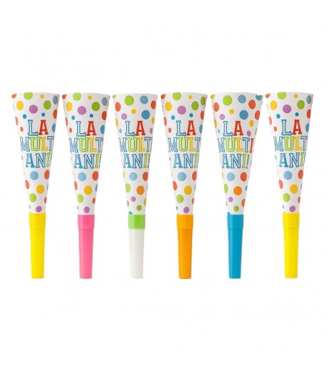 Set 6 Suflatori, Colectia  LA MULTI ANI, 20 cm, din Carton, Multicolor
