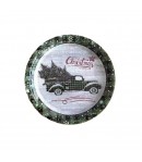 Set 10 Farfurii Unica Folosinta, 23 cm, Model Masina de Craciun, Multicolor