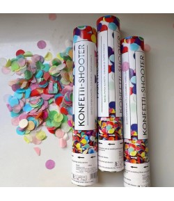 Tun de Confetti, 40 cm. Model Konffetti Shooter, Paiete din Hartie, Multicolor