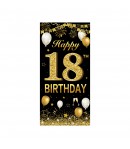 Banner pentru Petrecere, Model Happy Birthday, Tematica Majorat, Aniversare 18 Ani, 185x90