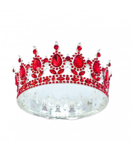 Diadema, din Aliaj, cu Cristale, Accesoriu Par, Aniversare, Nunta, Petrecere, 15.5 x 5.3 c