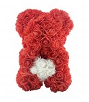 Ursulet din Flori, Ursulet din Trandafiri de spuma, Ursuletul 17 x 17 x 23 cm / Cutia Tras