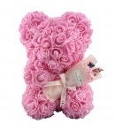 Ursulet din Flori, Ursulet din Trandafiri de spuma, Ursuletul 16 x 16 x 23 cm / Cutia Tras