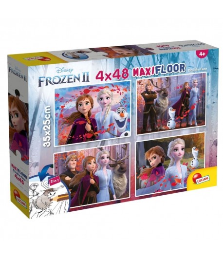 Puzzle de podea 2 in 1 Lisciani, Frozen 2, Maxi, 4 x 48 piese