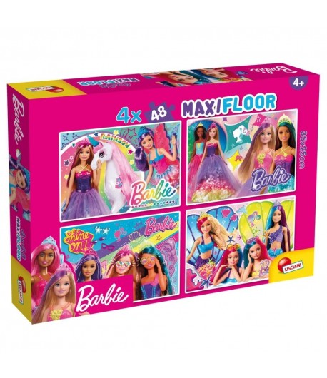 Puzzle de podea Lisciani, Barbie, Maxi, 4 x 48 piese