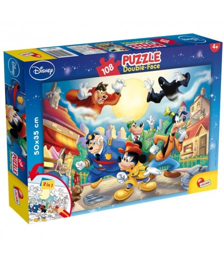 Puzzle 2 in 1 Lisciani, Mickey Mouse Detectiv, Plus, 108 piese