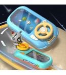 Joc Simulator de Condus, 3-6 Ani, Volan Interactiv, Efecte Sonore, din ABS, USB Inclus, Albastru