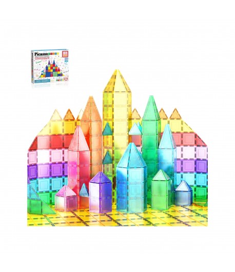 Set magnetic de construit, Picasso, 61 piese, Pentru copii, Multicolor