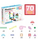 Set magnetic de construit, Circuit pentru bile, Picasso, 70 piese, Pentru copii, Multicolor